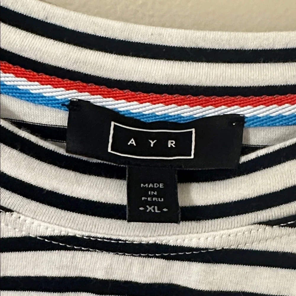 AYR The French Fry Long Sleeve Tee Black & White Piano Stripe Size XL - Picture 9 of 11